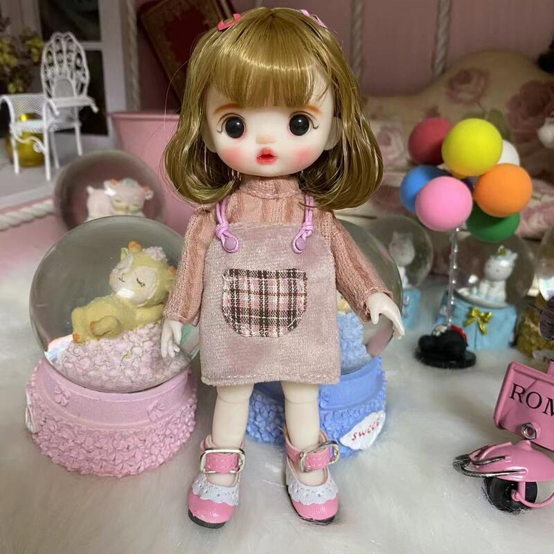 16cm Cute Blyth Doll Joint Body Fashion BJD Dolls Toys with Dress Shoes Wig Make Up Gifts for Girl