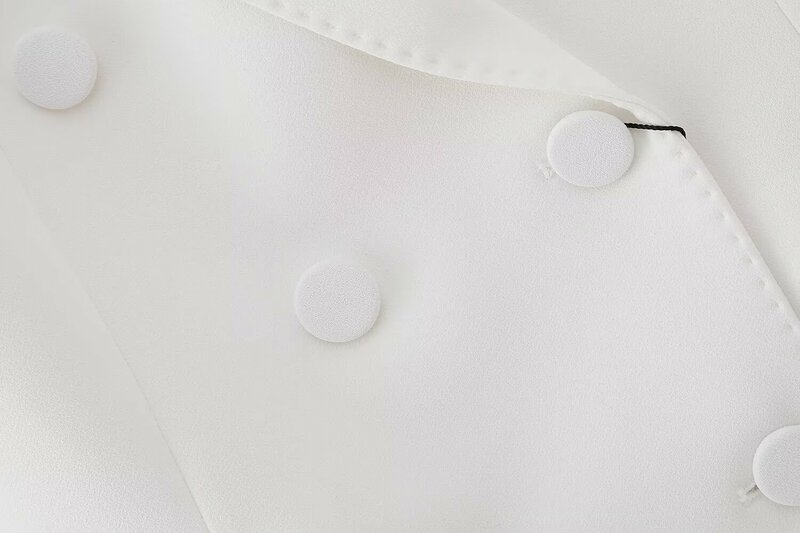 Chaqueta de traje delgada de doble botonadura para mujer, abrigo retro de manga larga con bolsillo, top elegante, nueva moda de primavera 2024