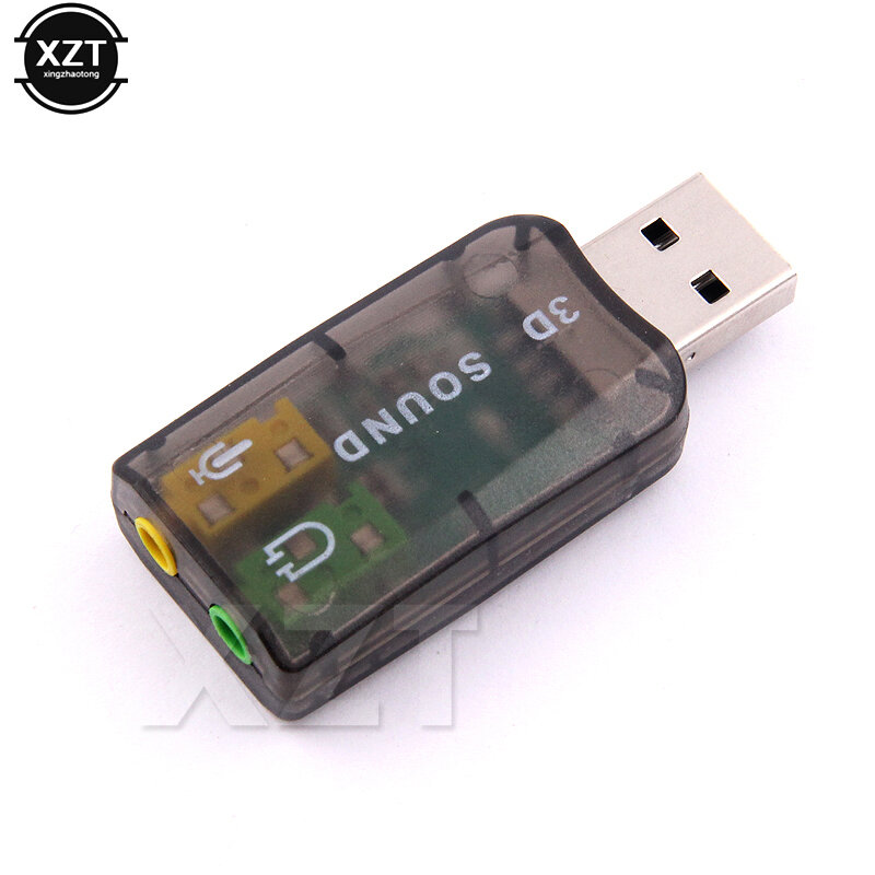 Portátil USB Externo para 3,5mm Mic e Headphone Jack Stereo Headset, Placa de Som 3D, Adaptador de Áudio, Speaker Interface para Laptop, Novo