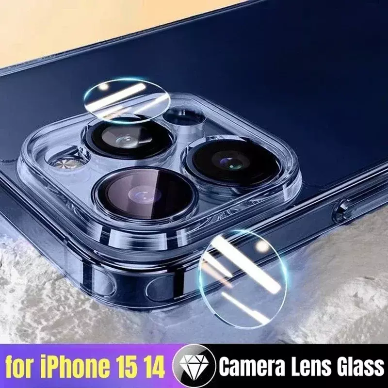 Câmera de Vidro Temperado para iPhone, Capa Protetora de Tela, Amigável, Lente Separável, iPhone 14, 14 Pro Max, 15 Plus, 2Set