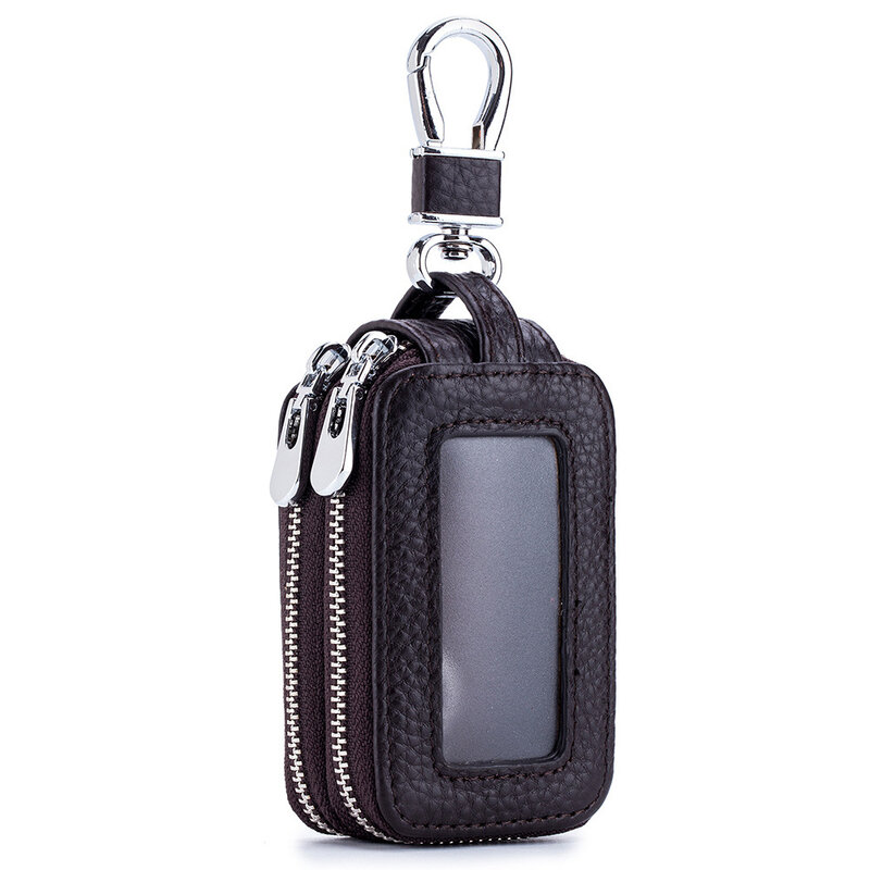 Genuine Leather Men Women Keychain Bag Car Key Holder Organizer Pouch Split Car Key Housekeeper Case Portable Mini Key Case Bags