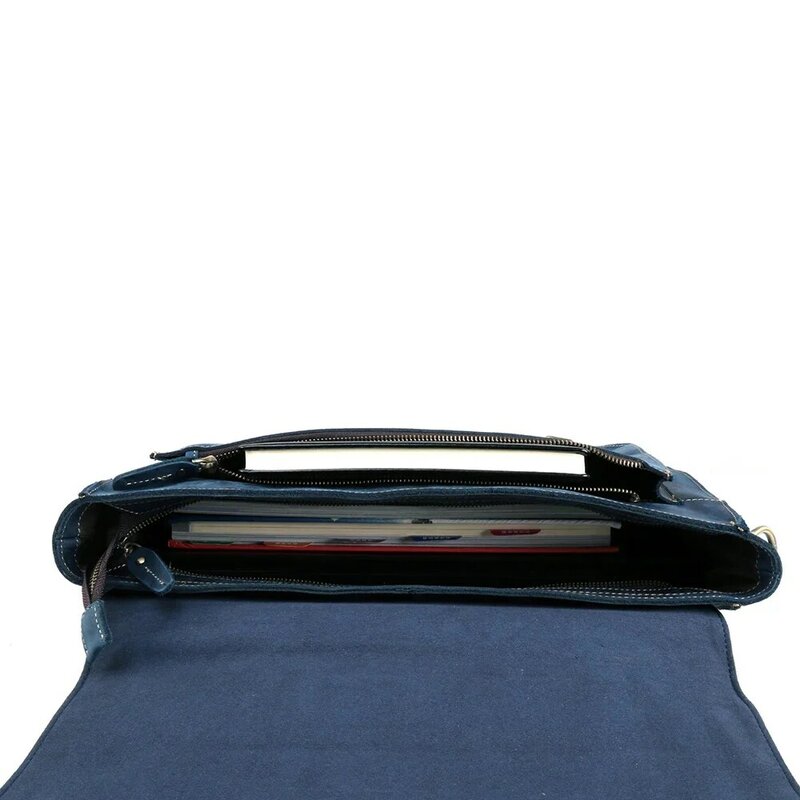 Crazy horse-maletín de cuero genuino para hombre, bolso de mano retro de negocios, multifuncional, para ordenador, 15,6 pulgadas