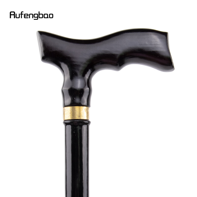 블랙 나무 싱글 조인트 워킹 스틱, 장식 코스프레 파티 워킹 지팡이, 할로윈 메이스 목발 지팡이, 93cm, 패션