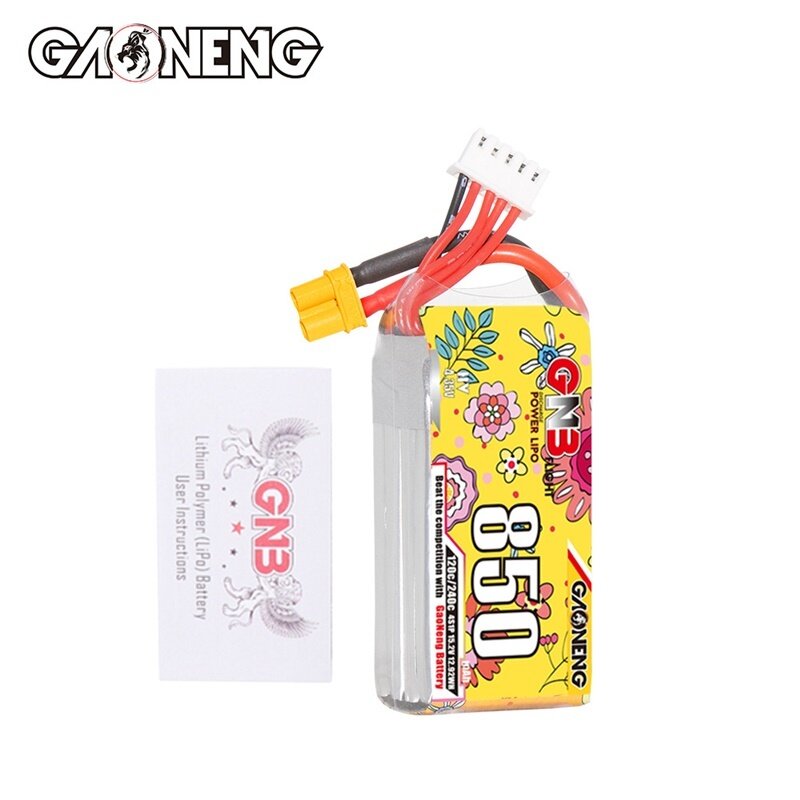 Upgraded GNB 4S 15.2V 850mAh 120C Lipo Battery For FPV Racing Drone RC Quadcopter Helicopter Parts With XT30 15.2V Battery
