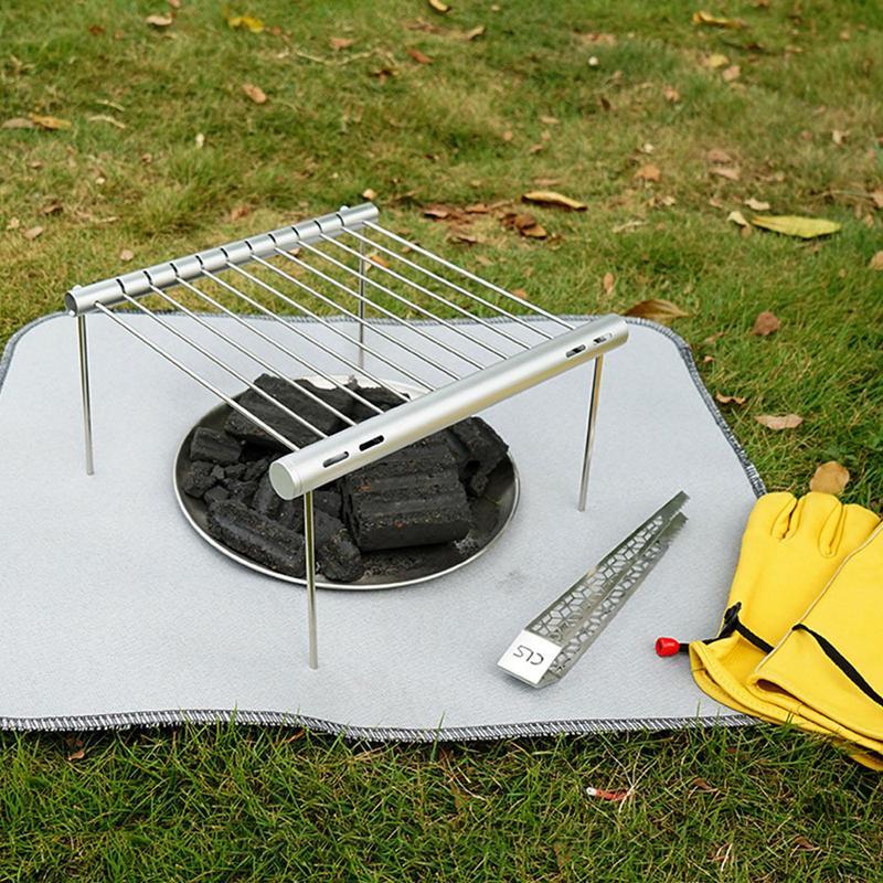 Opvouwbare Camping Grill Tafel Mini Rvs Bbq Stand Beugel Grillen Accessoires Voor Outdoor Vissen Camping Boerderij