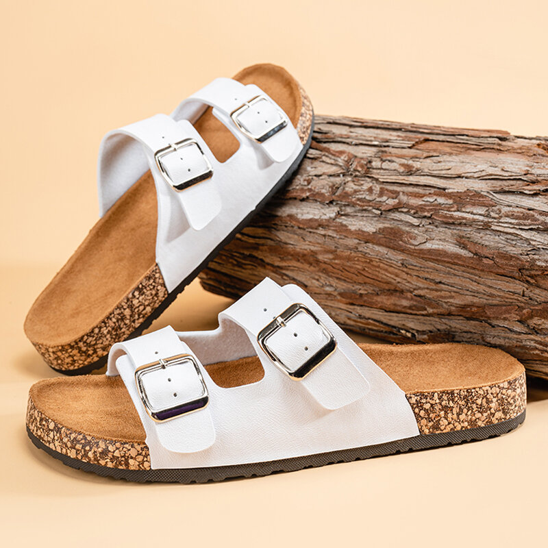 Classic Unisex Slippers For Men Comfortable Summer Cork Shoes For Men Outdoor Sandals Plus Size 36-46