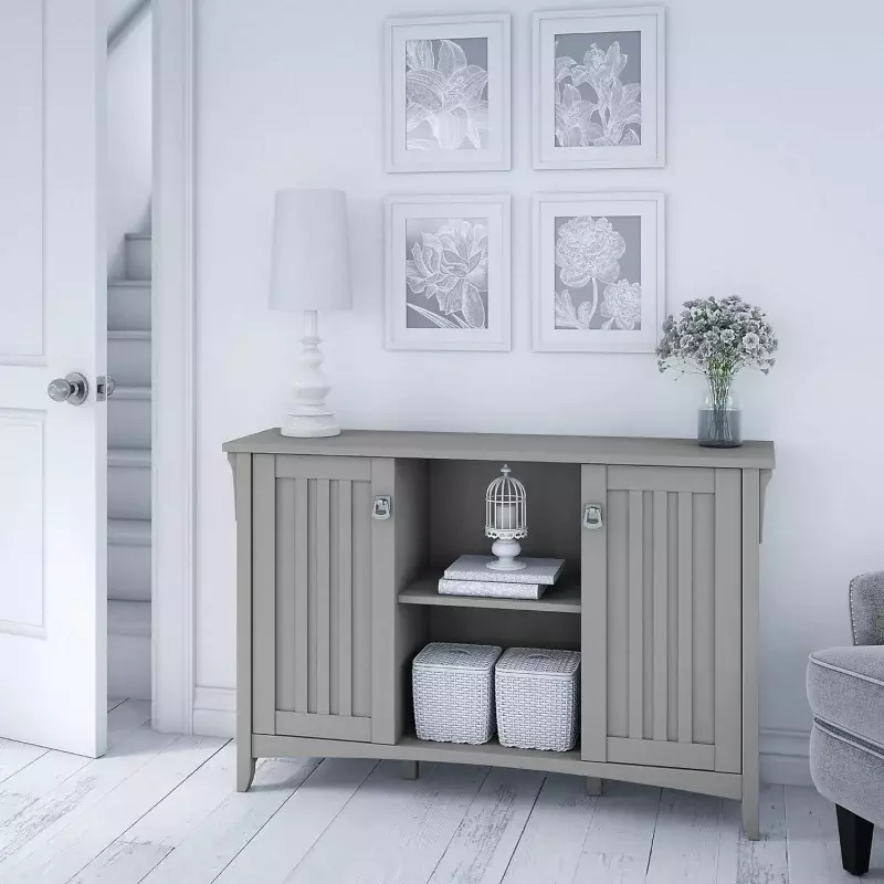 Мебельная мебель Salinas, шкафчик для хранения акцентов с дверцами, серо-серый накидка