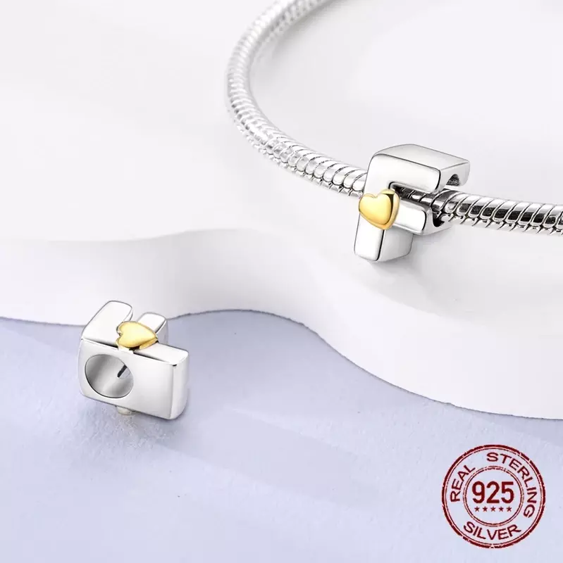 925 Silver Letter A-Z Alphabet Charm Name Beads Fit Original Pandora Bracelets Charms for Women DIY Pendant Making Jewelry