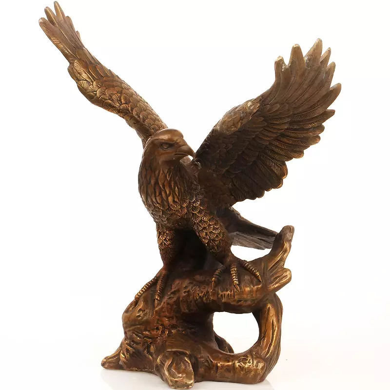 Artesanía de cobre puro, adornos de ala extendida de águila, decoración Feng Shui de oficina en casa, regalos de artesanía