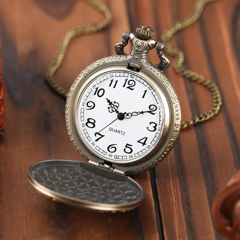 Винтажные бронзовые часы с изображением диких животных, ожерелье, Волк/Орел/олень/медведь/лошадь/птицы, ретро Элегантные кварцевые карманные часы