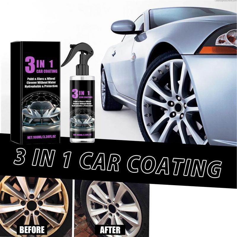 Spray per rivestimento auto In ceramica 3 In 1 Spray per rivestimento In ceramica delicata con panno potente fornitura multifunzionale per la manutenzione dell'auto