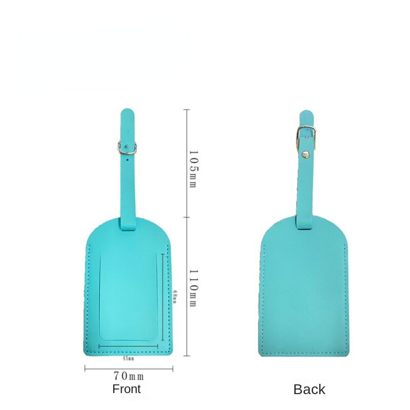 New Candy Color Luggage Tag PU Soft Leather Airplane Boarding Pass Label Suitcase Information Identification Travel Accessories