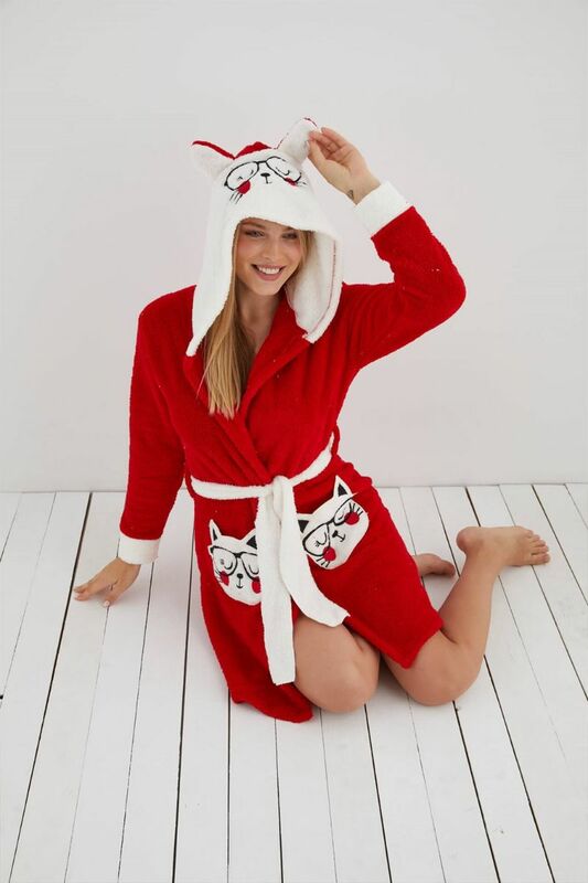 Модный мультяшный Welsoft флисовый женский халат 808005