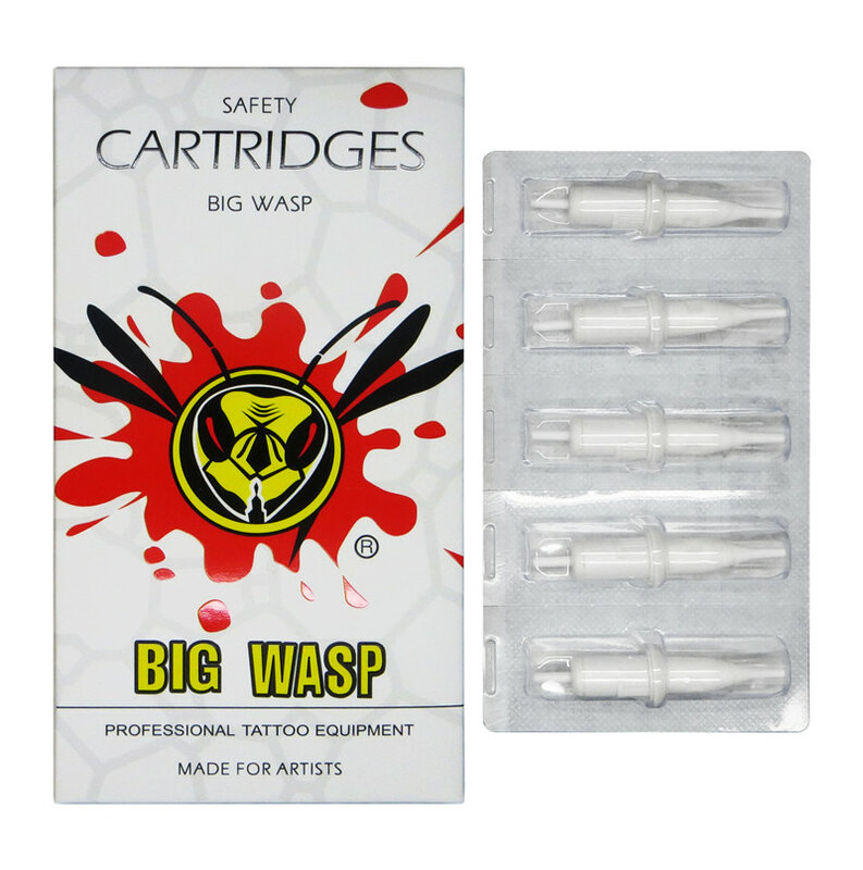 BIGWASP 50pcs/Box White Tattoo Needles Cartridges Mix Assorted RL Tattoo Needles Supplies for Disposable Sterilized Machine