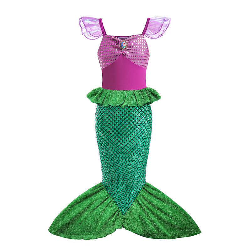 Disney disfraz de la Sirenita Ariel para niñas, vestido de fantasía para fiesta de cumpleaños, Halloween, Navidad, Carnaval, vestidos de Cosplay