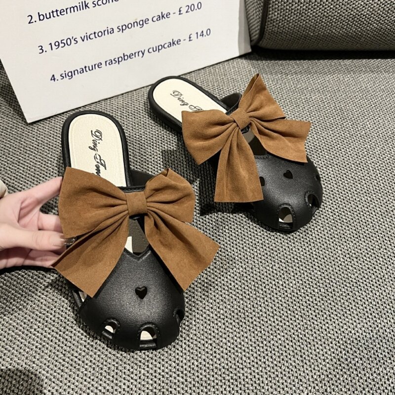 Half Pack Women Slippers Fashion Soft Sole Cute Bow Slide Sandals Outdoor Indoor Leisure Summer Beach Shoes Women