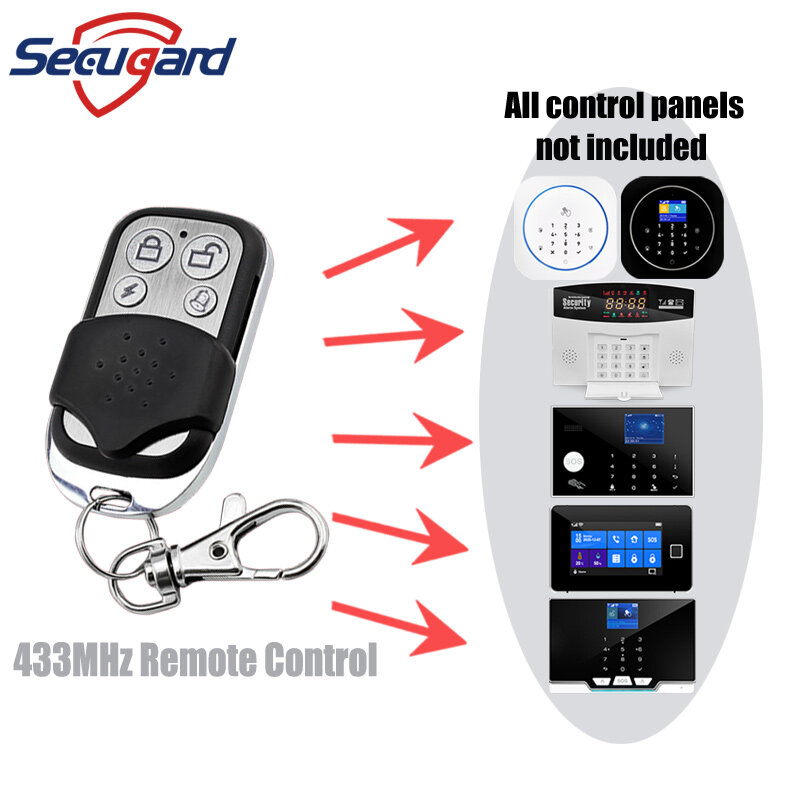 433MHz Remote Control Nirkabel Gantungan Kunci Logam Kunci Melucuti Lengan Pengendali untuk Rumah Pencuri Sistem Alarm Keamanan