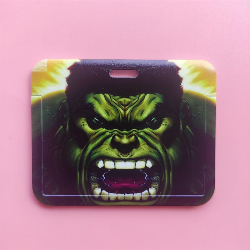 Disney Hulk-男性用の緊急カードホルダー,ストラップ,財布,首,スーパーヒーローバッジ用の格納式クリップ