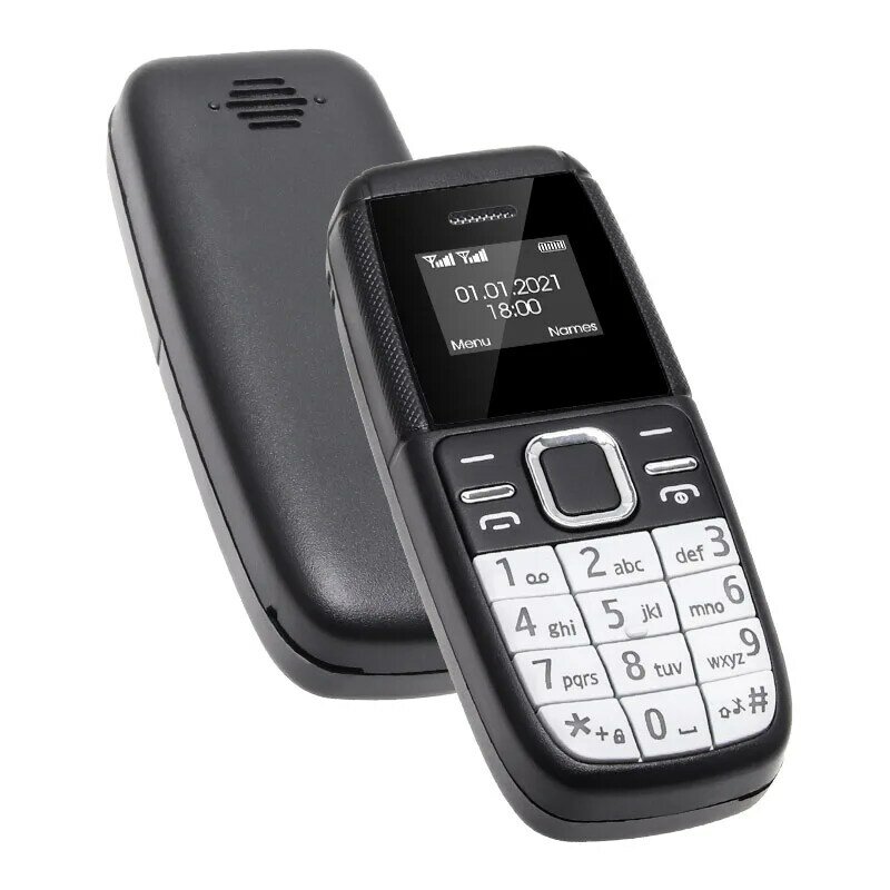 UNIWA BM200 Ponsel Super Mini 0.66 "Ponsel Saku dengan Tombol Keypad SIM Ganda Aktif untuk Lansia MT6261D GSM Quad Band
