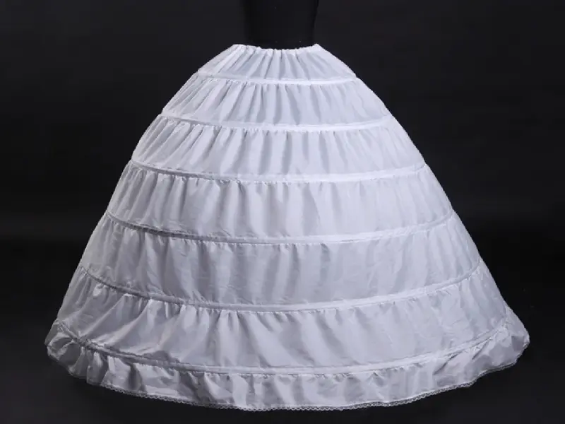 Branco petticoat sob saia nupcial bola vestidos acessórios aros deslizamento 6 aros