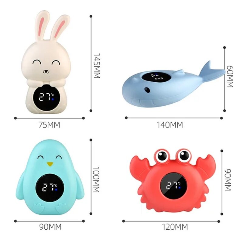 Veiligheids Bad Temperatuur Meter Nieuwe Led Display Drijvende Waterdichte Temperatuur Tester Cartoon Temperatuur Sensor Baby