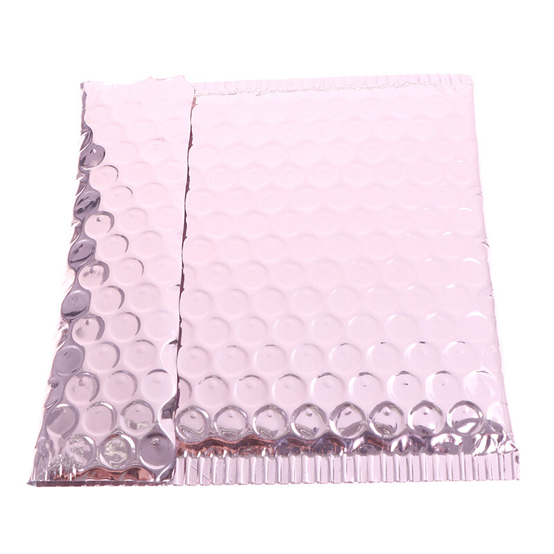 10Pcs/lot Rose Gold Metallic Bubble Mailers Foil Padded Bags Aluminized Gift Packaging Padded Shipping Envelopes 15cm*13cm