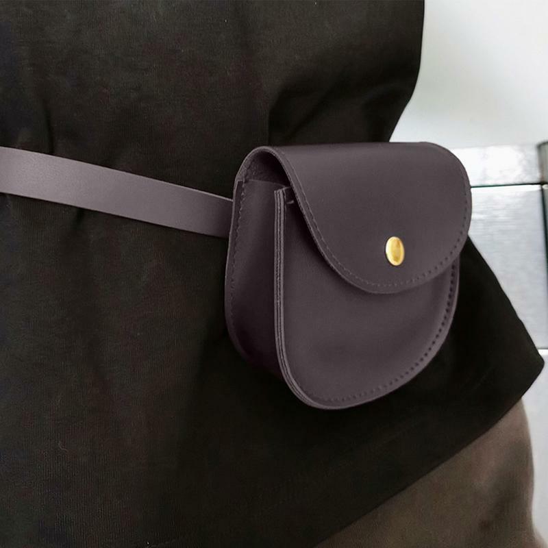 Tas Pinggang kecil, dompet bahu kulit PU tas pinggang dompet selempang dengan dapat disesuaikan