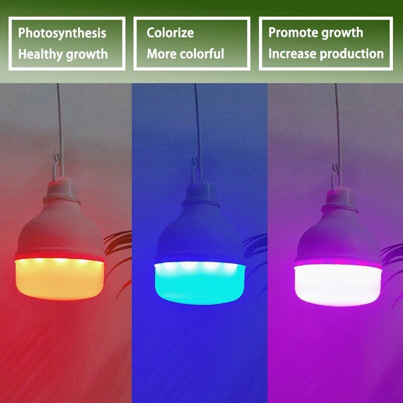 Lámpara de crecimiento de plantas de espectro completo LED USB con tres colores para fotosíntesis de frutas de flores DC5V 12W en invernadero ahorro de energía