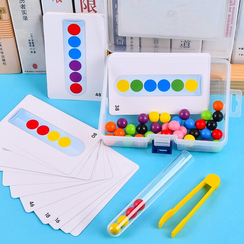Clip Perlen Reagenzglas Spielzeug für Kinder Logik Konzentration Feinmotor Training Spiel Montessori Lehrmittel Lernspiel zeug