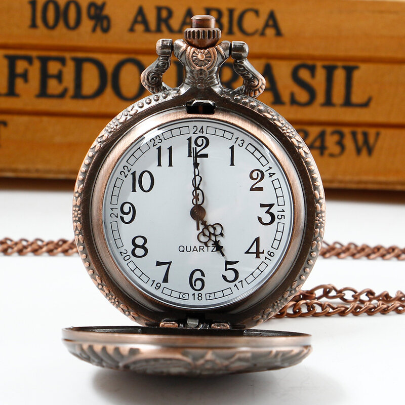 Reloj de bolsillo de cuarzo con motor de locomotora de tren, collar Retro, cadena colgante, los mejores regalos para hombres y mujeres, coleccionables creativos