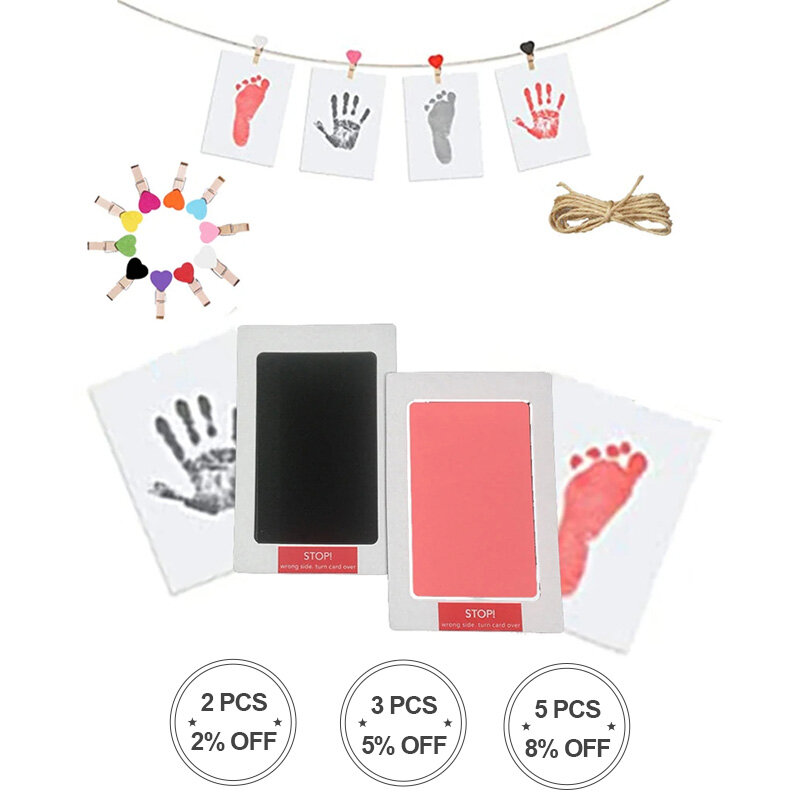 Newborn Baby DIY Handprint Footprint Kit Ink Pads Photo Frame Non-Toxic Baby Souvenirs Newborn Baby Gifts