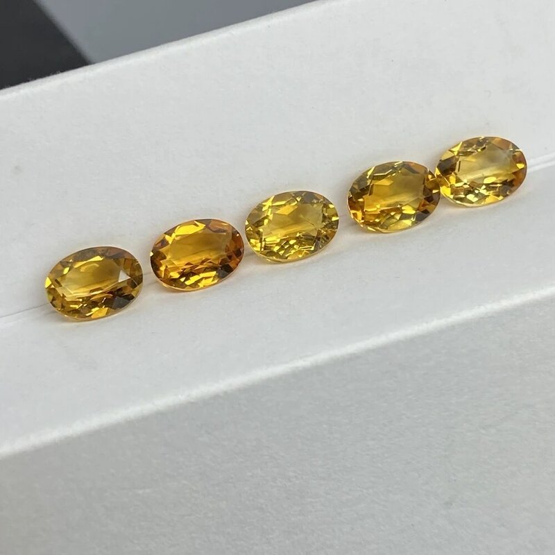 2 Pieces 9x11mm Natural Citrine Oval Cut Yellow Gemstones For Ring