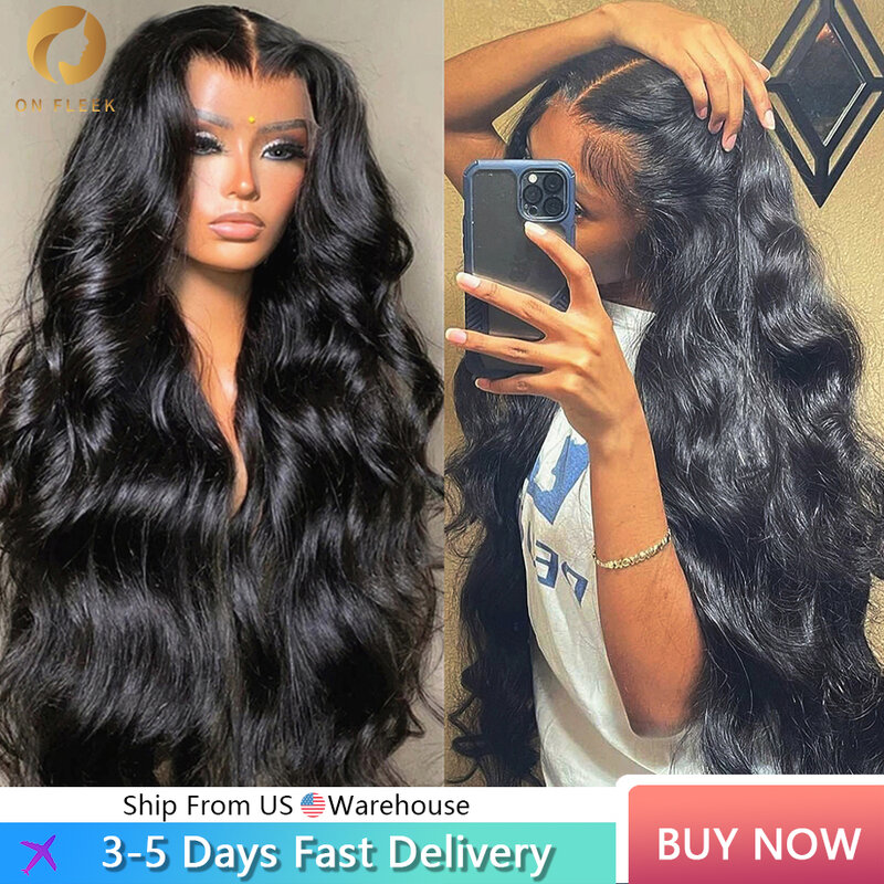 Perruque Lace Front Wig Body Wave Naturelle, Cheveux Humains, 13x6 HD Transparent, 30 40 Pouces, 360, 13x4 HD, Pre-Plucked, pour Femme Africaine