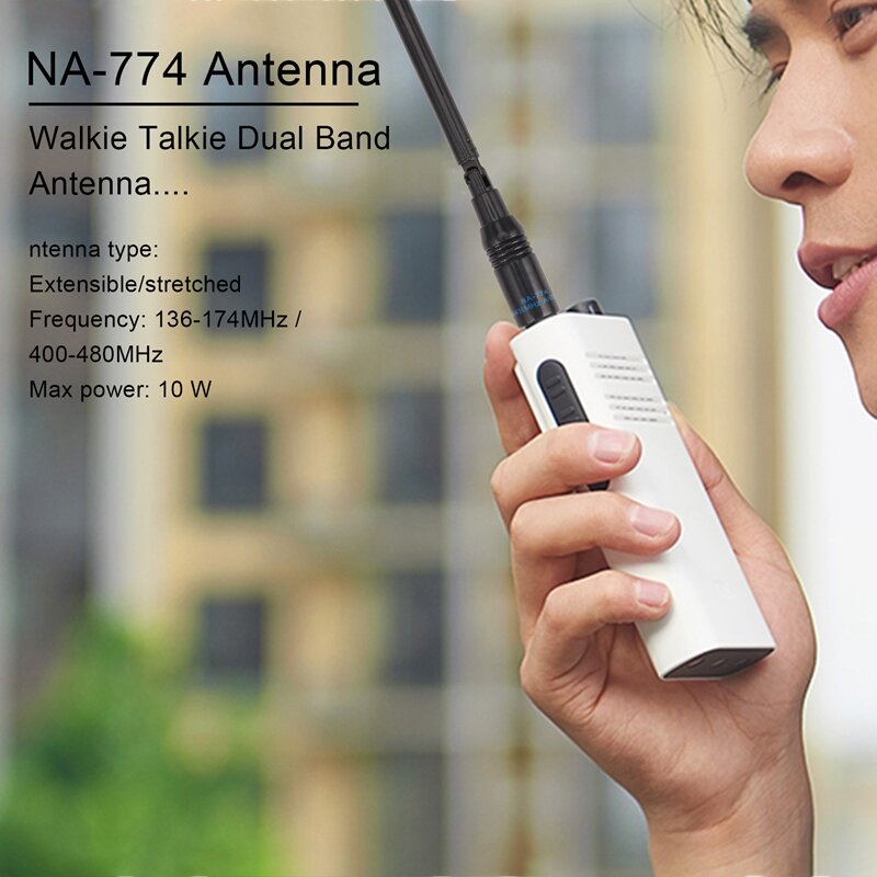 Nagoya NA-774 SMA-F Antena Telescópica Dual Band para Baofeng, Rádio Portátil, UV-5R, UV-5RE Plus, UV-82, GT-3, Walkie Talkie