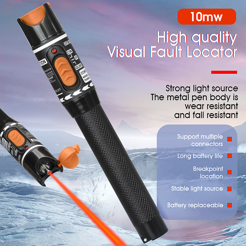 Lokalizator uszkodzeń wizualnych długopis testowy 1/10/20/30mw Tester kabli światłowodowych SC/FC/ST 2.5mm interfejs światłowód VFL FTTH narzędzie