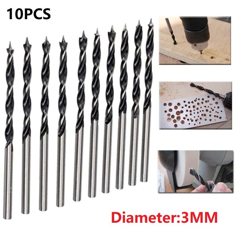 Woodworking Drill Bit Wood Drills With Center Point Pack 10 X 3mm Diameter Woodworking Metal Drilling Bit Tools