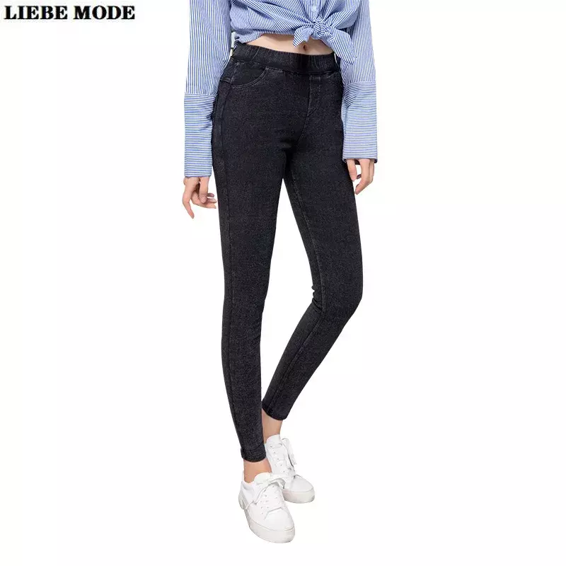 Женские джинсовые леггинсы, повседневные облегающие джеггинсы с завышенной талией, джинсовые брюки-карандаш для женщин, весна 2021