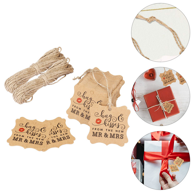 Etiquetas de decoración de labios rojos, etiquetas de embalaje, papel de regalo para decoración de recuerdos colgantes de Kraft, 100 piezas