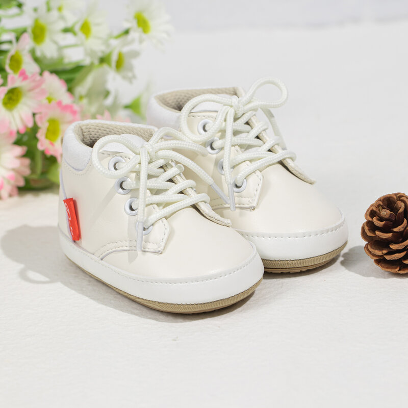 Sepatu olahraga bayi baru lahir, Kasut kulit laki-laki perempuan Retro kasual Comfor sol karet Anti Slip untuk yang pertama berjalan 2023