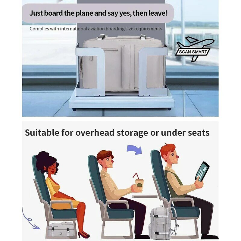 HANS FEI ransel perjalanan Ryanair ransel untuk pria wanita barang pribadi membawa ransel bisnis Laptop Weekender tahan air