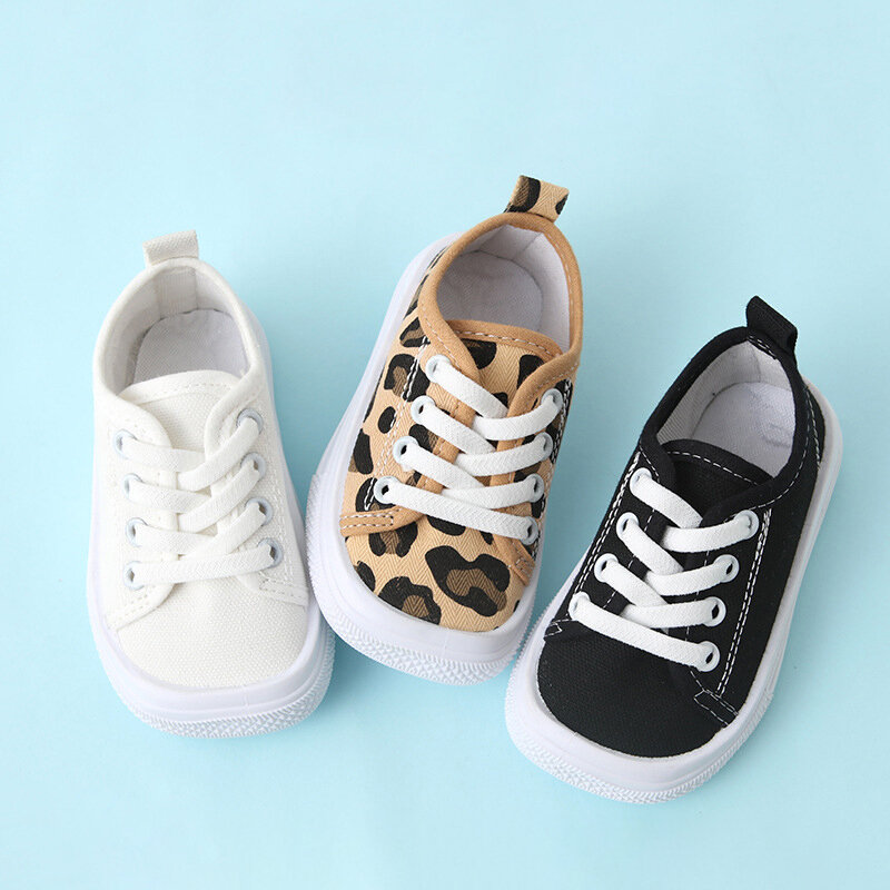Kids Canvas Shoes Spring Autumn New Boys Girls Sport Shoes Daily Wear Solid Color Simple Casual Shoes Children Sneakers