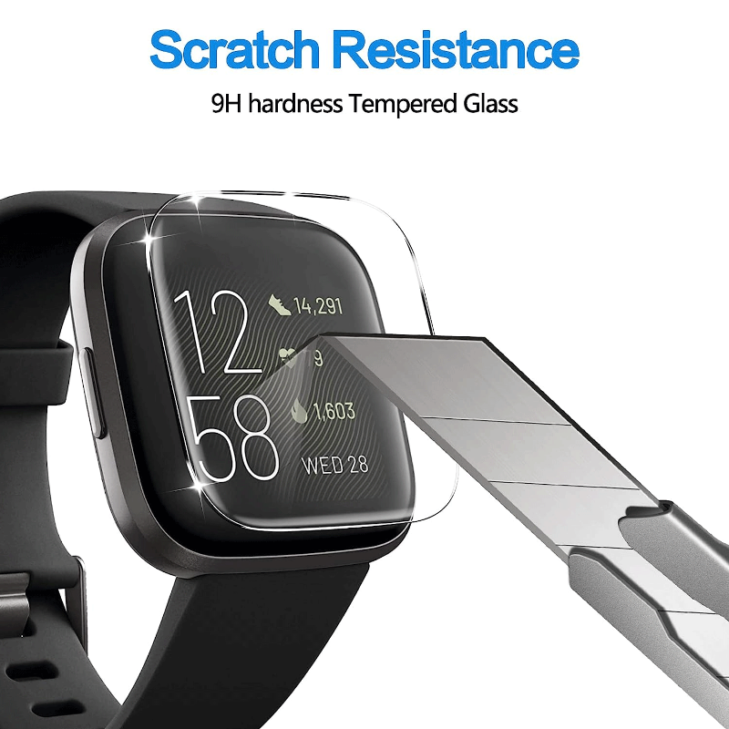 สำหรับ Fitbit Versa 2/Versa Lite กระจกนิรภัย HD Screen Protector ป้องกันแผ่นฟิล์มกันรอยสำหรับ Fitbit Versa 2 Smartwatch อุปกรณ์เสริม