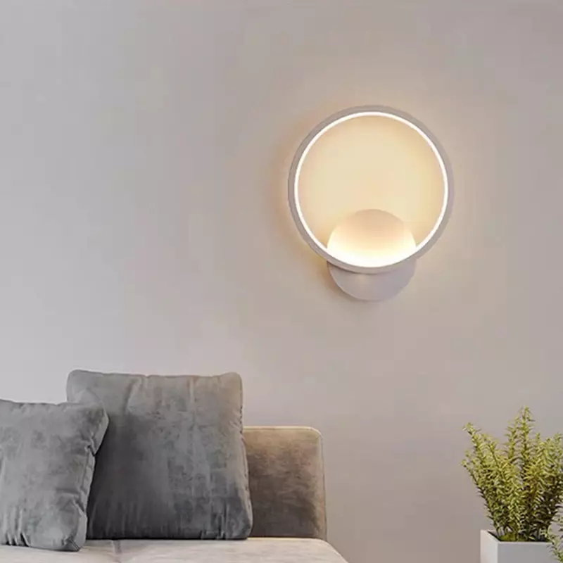 Lámpara de pared LED moderna, luces redondas de aluminio minimalistas para dormitorio, mesita de noche, sala de estar, balcón, pasillo, Bar, accesorio de iluminación