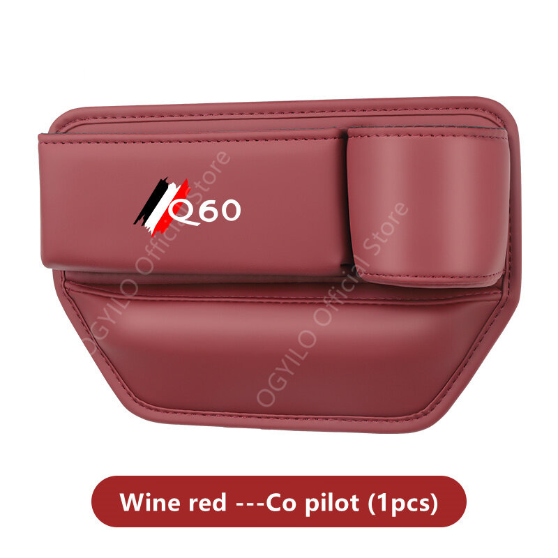 For Infiniti Q60 Car Seat Gap Filler Manager Leather Crevice Side Wallet Keys Card Phone Holder Storage Pocket