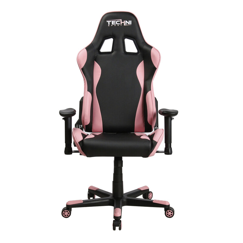 Эргономичный игровой стул Pink Techni для ПК с высокой спинкой, с поддержкой поясницы и подлокотниками