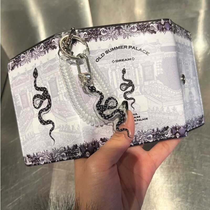 กระเป๋าสตางค์ Y2k สีดำ xiuya สำหรับแฟชั่นสำหรับผู้หญิงสไตล์ฮาราจูกุแฟชั่นใหม่ผู้ชายหนัง dompet koin วินเทจกระเป๋าเงินใส่บัตรสั้นสวยงาม