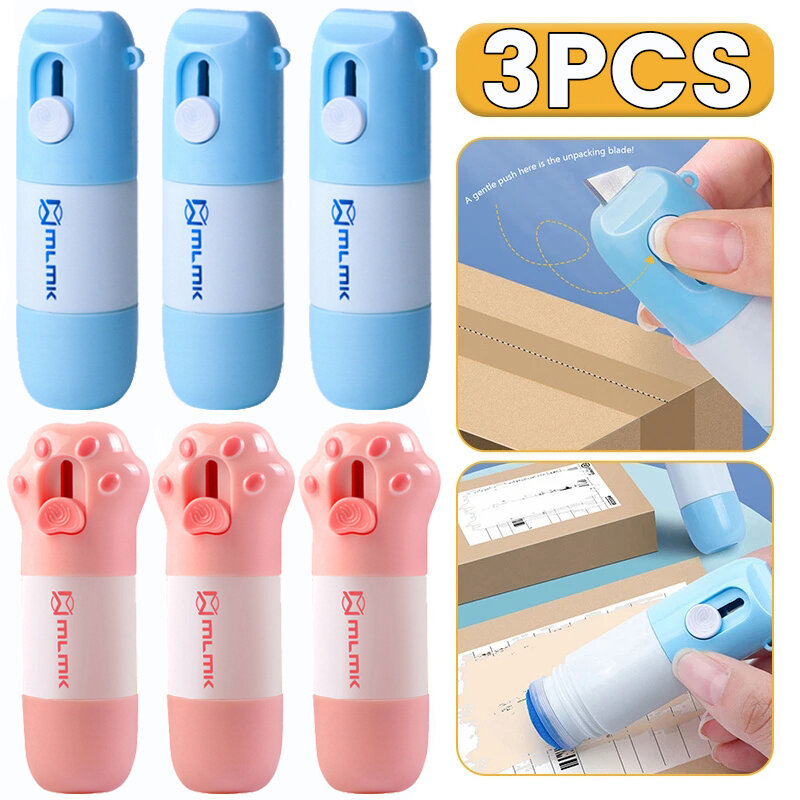 2 In 1 Thermal Paper Correction Fluid with Unboxing Knife Durable Thermal Paper Data Identity Protection Fluid Eraser Box Opener