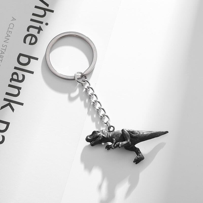 Черный симпатичный брелок для ключей для мальчиков с полыми зверями тираннозавр рекс модные ювелирные изделия в подарок