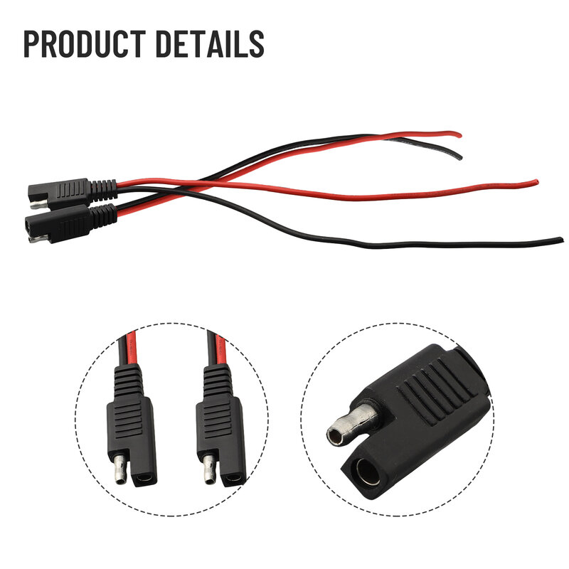 1Pair SAE Single Ended ExtensionCable 18AWG SAE Quick Disconnect Plug Cable 15CM High Quality Electrical Equipment Supplies