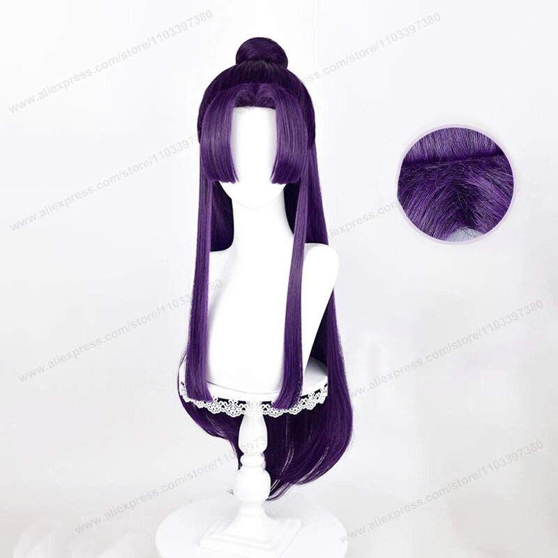 Mao Mao Jinshi peruka do cosplay ciemnozielone fioletowe włosy Anime Cosplay żaroodporne peruki syntetyczne